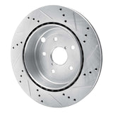Dynamic Friction 2008-2020 Subaru Impreza Rear Left Drilled & Slotted Silver Brake Rotor by Dynamic Friction Company 631-13022L