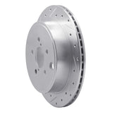 Dynamic Friction 2010-2025 Scion FR-S Rear Left Drilled & Slotted Silver Brake Rotor by Dynamic Friction Company 631-13023L