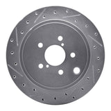 Dynamic Friction 2010-2025 Scion FR-S Rear Left Drilled & Slotted Silver Brake Rotor by Dynamic Friction Company 631-13023L