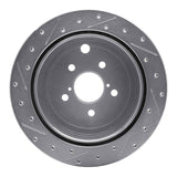 Dynamic Friction 2010-2025 Scion FR-S Rear Right Drilled & Slotted Silver Brake Rotor by Dynamic Friction Company 631-13023R