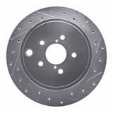 Dynamic Friction 2010-2025 Scion FR-S Rear Right Drilled & Slotted Silver Brake Rotor by Dynamic Friction Company 631-13023R
