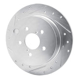 Dynamic Friction 2012-2023 Subaru Crosstrek Rear Left Drilled & Slotted Silver Brake Rotor by Dynamic Friction Company 631-13025L