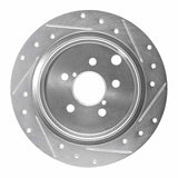 Dynamic Friction 2012-2023 Subaru Crosstrek Rear Left Drilled & Slotted Silver Brake Rotor by Dynamic Friction Company 631-13025L