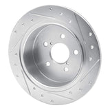 Dynamic Friction 2012-2023 Subaru Crosstrek Rear Left Drilled & Slotted Silver Brake Rotor by Dynamic Friction Company 631-13025L