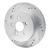 Dynamic Friction 2014-2018 Subaru Forester Rear Left Drilled & Slotted Silver Brake Rotor by Dynamic Friction Company 631-13027L
