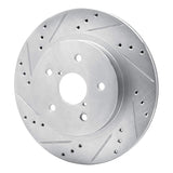 Dynamic Friction 2015-2025 Subaru WRX Rear Left Drilled & Slotted Silver Brake Rotor by Dynamic Friction Company 631-13028L