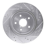 Dynamic Friction 2015-2025 Subaru WRX Rear Left Drilled & Slotted Silver Brake Rotor by Dynamic Friction Company 631-13028L
