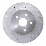 Dynamic Friction 2015-2025 Subaru WRX Rear Left Drilled & Slotted Silver Brake Rotor by Dynamic Friction Company 631-13028L