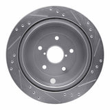 Dynamic Friction 2006-2014 Subaru B9 Tribeca Rear Left Drilled & Slotted Silver Brake Rotor by Dynamic Friction Company 631-13036L