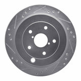 Dynamic Friction 2006-2014 Subaru B9 Tribeca Rear Left Drilled & Slotted Silver Brake Rotor by Dynamic Friction Company 631-13036L