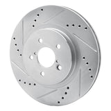 Dynamic Friction 2017-2023 Subaru Crosstrek Front Left Drilled & Slotted Silver Brake Rotor by Dynamic Friction Company 631-13037L