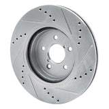 Dynamic Friction 2017-2023 Subaru Crosstrek Front Left Drilled & Slotted Silver Brake Rotor by Dynamic Friction Company 631-13037L