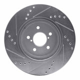 Dynamic Friction 2017-2023 Subaru Crosstrek Front Right Drilled & Slotted Silver Brake Rotor by Dynamic Friction Company 631-13037R