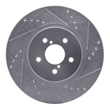 Dynamic Friction 2017-2023 Subaru Crosstrek Front Right Drilled & Slotted Silver Brake Rotor by Dynamic Friction Company 631-13037R