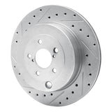 Dynamic Friction 2017-2025 Subaru BRZ Rear Left Drilled & Slotted Silver Brake Rotor by Dynamic Friction Company 631-13040L