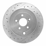 Dynamic Friction 2017-2025 Subaru BRZ Rear Left Drilled & Slotted Silver Brake Rotor by Dynamic Friction Company 631-13040L
