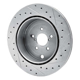 Dynamic Friction 2017-2025 Subaru BRZ Rear Left Drilled & Slotted Silver Brake Rotor by Dynamic Friction Company 631-13040L
