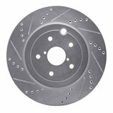 Dynamic Friction 2018-2025 Subaru WRX Rear Left Drilled & Slotted Silver Brake Rotor by Dynamic Friction Company 631-13042L