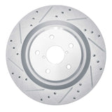 Dynamic Friction 2019-2025 Subaru Ascent Rear Left Drilled & Slotted Silver Brake Rotor by Dynamic Friction Company 631-13044L