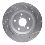 Dynamic Friction 2019-2025 Subaru Forester Rear Left Drilled & Slotted Silver Brake Rotor by Dynamic Friction Company 631-13046L
