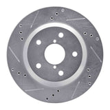 Dynamic Friction 2019-2025 Subaru Forester Rear Left Drilled & Slotted Silver Brake Rotor by Dynamic Friction Company 631-13046L