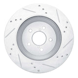 Dynamic Friction 2019-2023 Subaru Crosstrek Rear Left Drilled & Slotted Silver Brake Rotor by Dynamic Friction Company 631-13047L