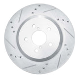 Dynamic Friction 2019-2023 Subaru Crosstrek Rear Left Drilled & Slotted Silver Brake Rotor by Dynamic Friction Company 631-13047L
