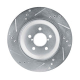 Dynamic Friction 2019-2023 Subaru Crosstrek Rear Right Drilled & Slotted Silver Brake Rotor by Dynamic Friction Company 631-13047R