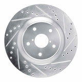 Dynamic Friction 2020-2025 Subaru Crosstrek Front Right Drilled & Slotted Silver Brake Rotor by Dynamic Friction Company 631-13049R