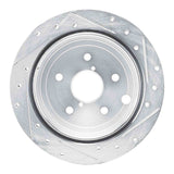 Dynamic Friction 2022-2025 Subaru WRX Rear Left Drilled & Slotted Silver Brake Rotor by Dynamic Friction Company 631-13050L