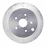 Dynamic Friction 2022-2025 Subaru WRX Rear Left Drilled & Slotted Silver Brake Rotor by Dynamic Friction Company 631-13050L