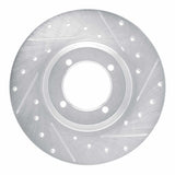 R1 Concepts 1961-1976 Triumph TR4 Front Right Drilled & Slotted Silver Brake Rotor