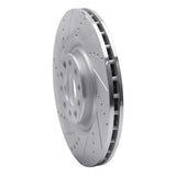 Dynamic Friction 2017-2025 Alfa Romeo Giulia Front Left Drilled & Slotted Silver Brake Rotor by Dynamic Friction Company 631-16012L