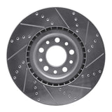 Dynamic Friction 2017-2025 Alfa Romeo Giulia Front Left Drilled & Slotted Silver Brake Rotor by Dynamic Friction Company 631-16012L