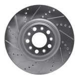 Dynamic Friction 2017-2025 Alfa Romeo Giulia Front Left Drilled & Slotted Silver Brake Rotor by Dynamic Friction Company 631-16012L