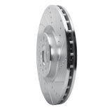 Dynamic Friction 2017-2025 Alfa Romeo Giulia Front Right Drilled & Slotted Silver Brake Rotor by Dynamic Friction Company 631-16012R