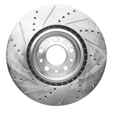 Dynamic Friction 2017-2025 Alfa Romeo Giulia Front Right Drilled & Slotted Silver Brake Rotor by Dynamic Friction Company 631-16012R