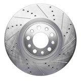 Dynamic Friction 2017-2025 Alfa Romeo Giulia Front Right Drilled & Slotted Silver Brake Rotor by Dynamic Friction Company 631-16012R