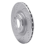 Dynamic Friction 2017-2025 Alfa Romeo Stelvio Rear Left Drilled & Slotted Silver Brake Rotor by Dynamic Friction Company 631-16013L