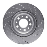 Dynamic Friction 2017-2025 Alfa Romeo Stelvio Rear Left Drilled & Slotted Silver Brake Rotor by Dynamic Friction Company 631-16013L