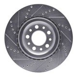 Dynamic Friction 2017-2025 Alfa Romeo Stelvio Rear Right Drilled & Slotted Silver Brake Rotor by Dynamic Friction Company 631-16013R