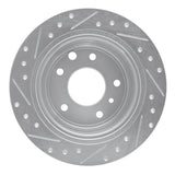 R1 Concepts 1990-1995 Jaguar XJS Rear Right Drilled & Slotted Silver Brake Rotor by R1 Concepts 631-20007R