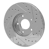 R1 Concepts 1997-2003 Jaguar XJR Front Left Drilled & Slotted Silver Brake Rotor by R1 Concepts 631-20010L