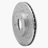 R1 Concepts 1997-2003 Jaguar Vanden Plas Front Right Drilled & Slotted Silver Brake Rotor by R1 Concepts 631-20010R