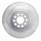 Dynamic Friction 2003-2005 Jaguar Super V8 Rear Right Drilled & Slotted Silver Brake Rotor by Dynamic Friction Company 631-20015R