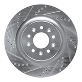 R1 Concepts 2000-2006 Jaguar XKR Front Left Drilled & Slotted Silver Brake Rotor by R1 Concepts 631-20016L
