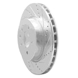 R1 Concepts 2000-2006 Jaguar XJR Rear Right Drilled & Slotted Silver Brake Rotor by R1 Concepts 631-20017R