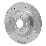 Dynamic Friction 2006-2015 Jaguar XJR Rear Left Drilled & Slotted Silver Brake Rotor by Dynamic Friction Company 631-20018L