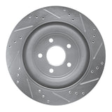 Dynamic Friction 2006-2015 Jaguar XJR Rear Left Drilled & Slotted Silver Brake Rotor by Dynamic Friction Company 631-20018L