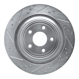 Dynamic Friction 2006-2015 Jaguar XJR Rear Left Drilled & Slotted Silver Brake Rotor by Dynamic Friction Company 631-20018L